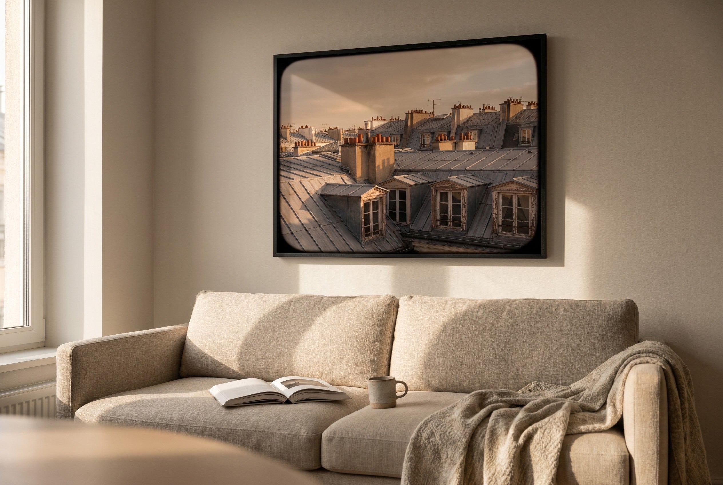 Toits fine-art print styled in a room