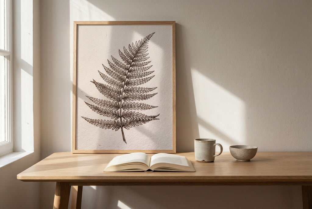Fougere fine-art print styled in a room