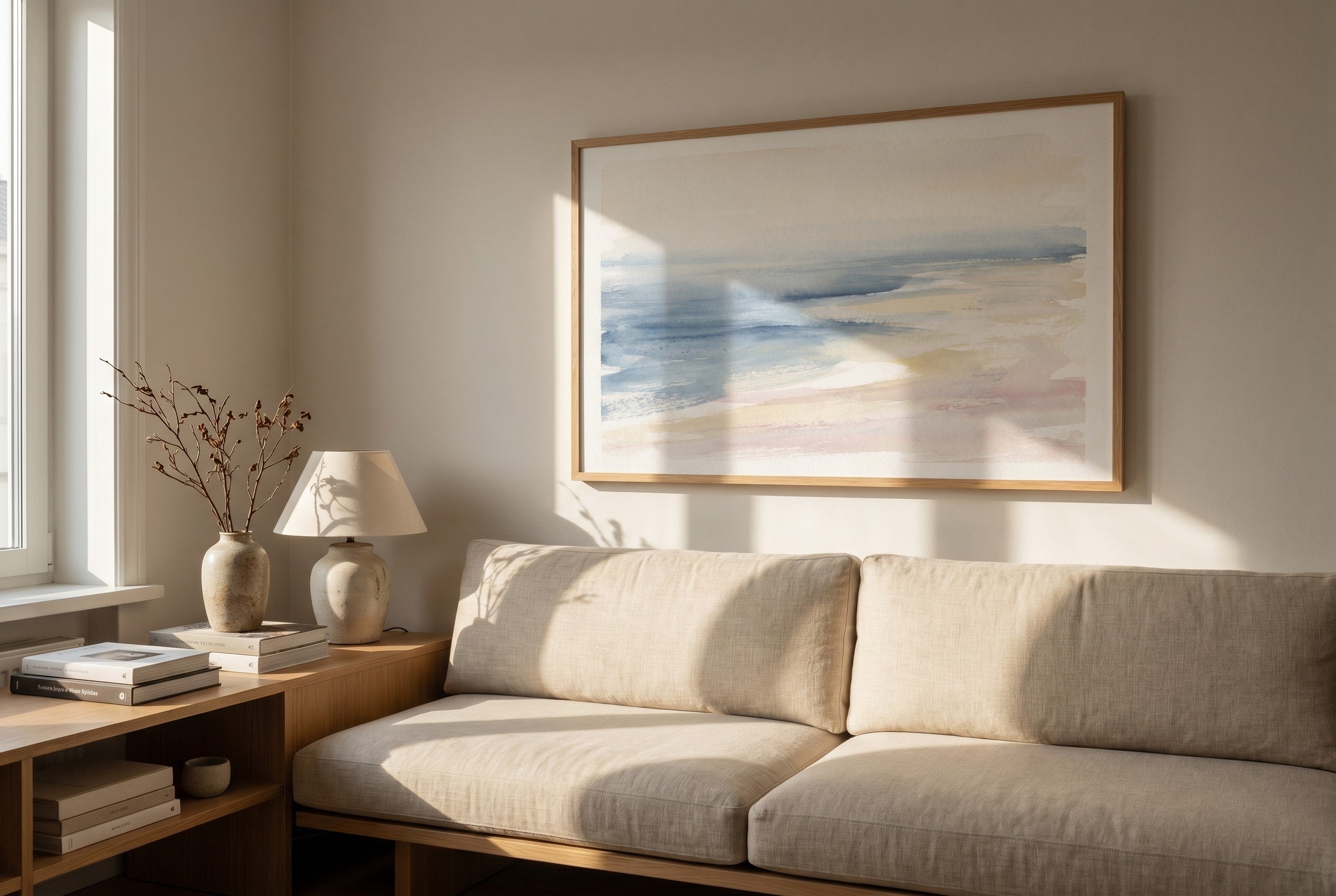Cote fine-art print styled in a room