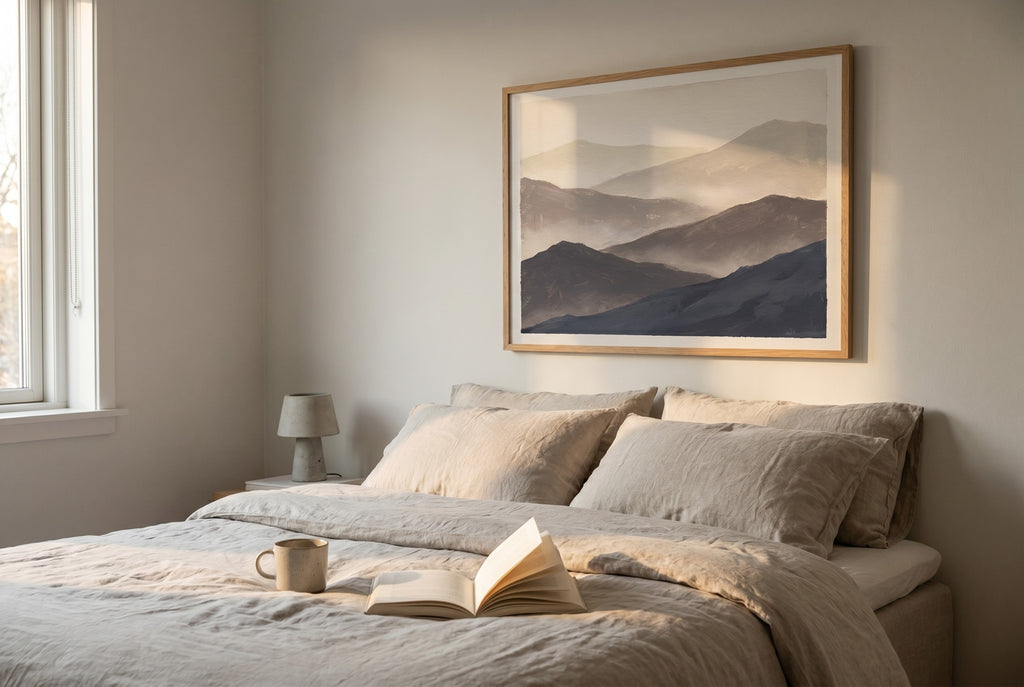 Massif fine-art print styled in a room