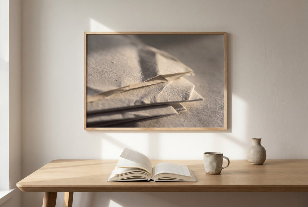 Pli fine-art print styled in a room
