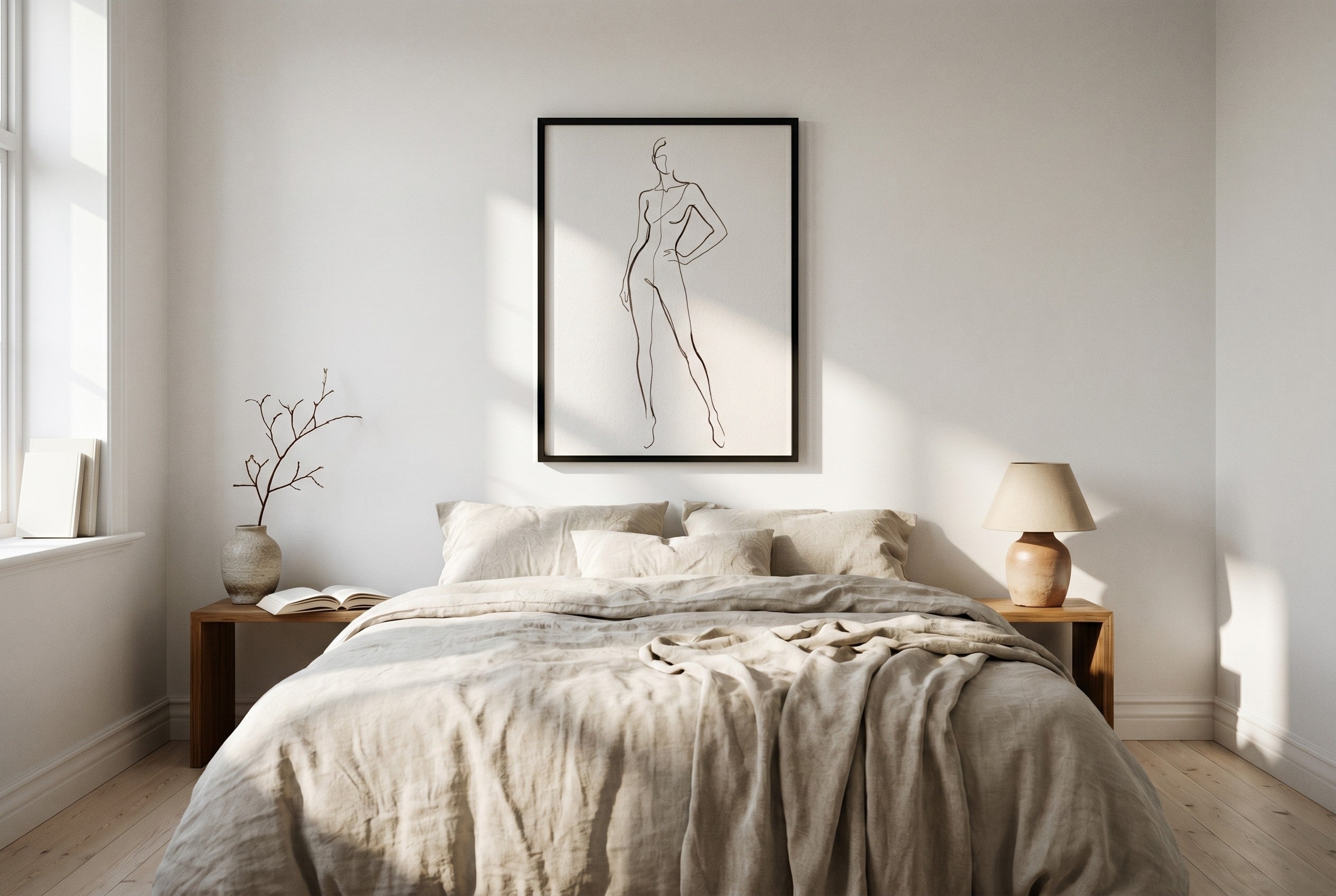 Silhouette fine-art print styled in a room