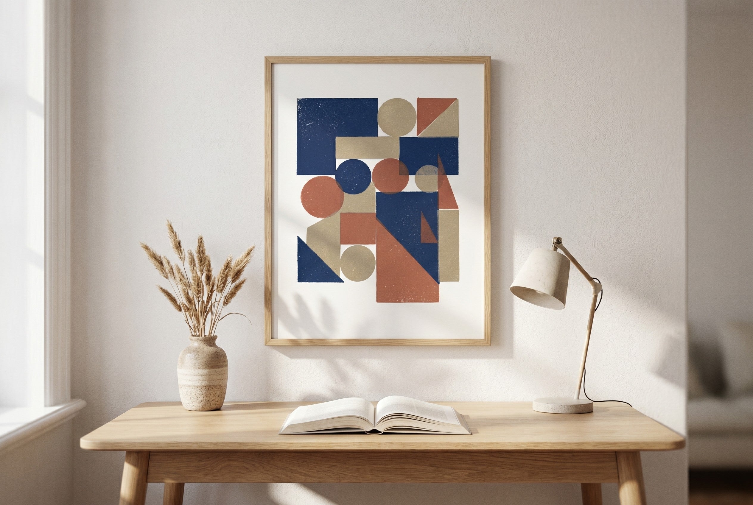 Module fine-art print styled in a room