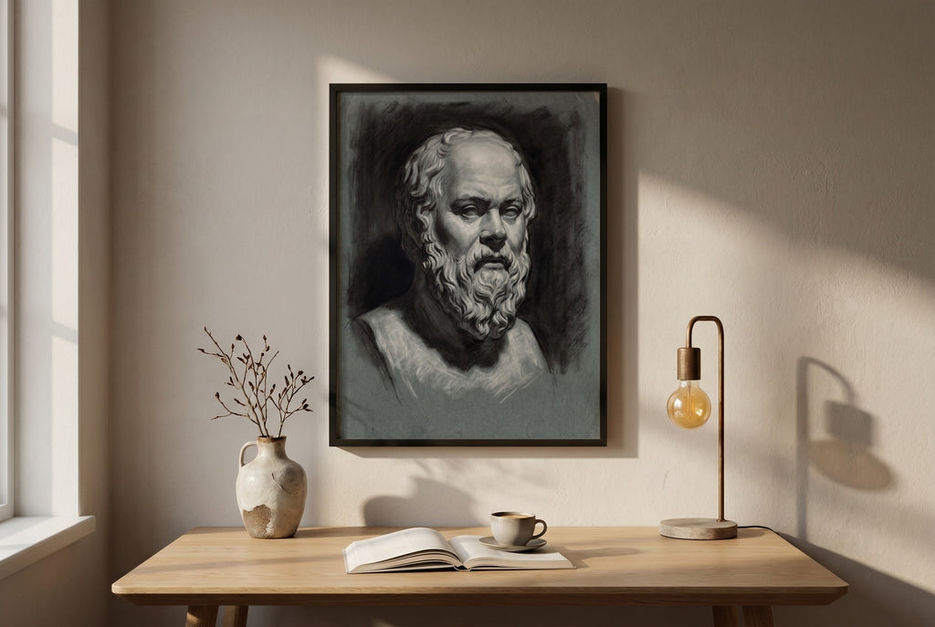 Buste fine-art print styled in a room