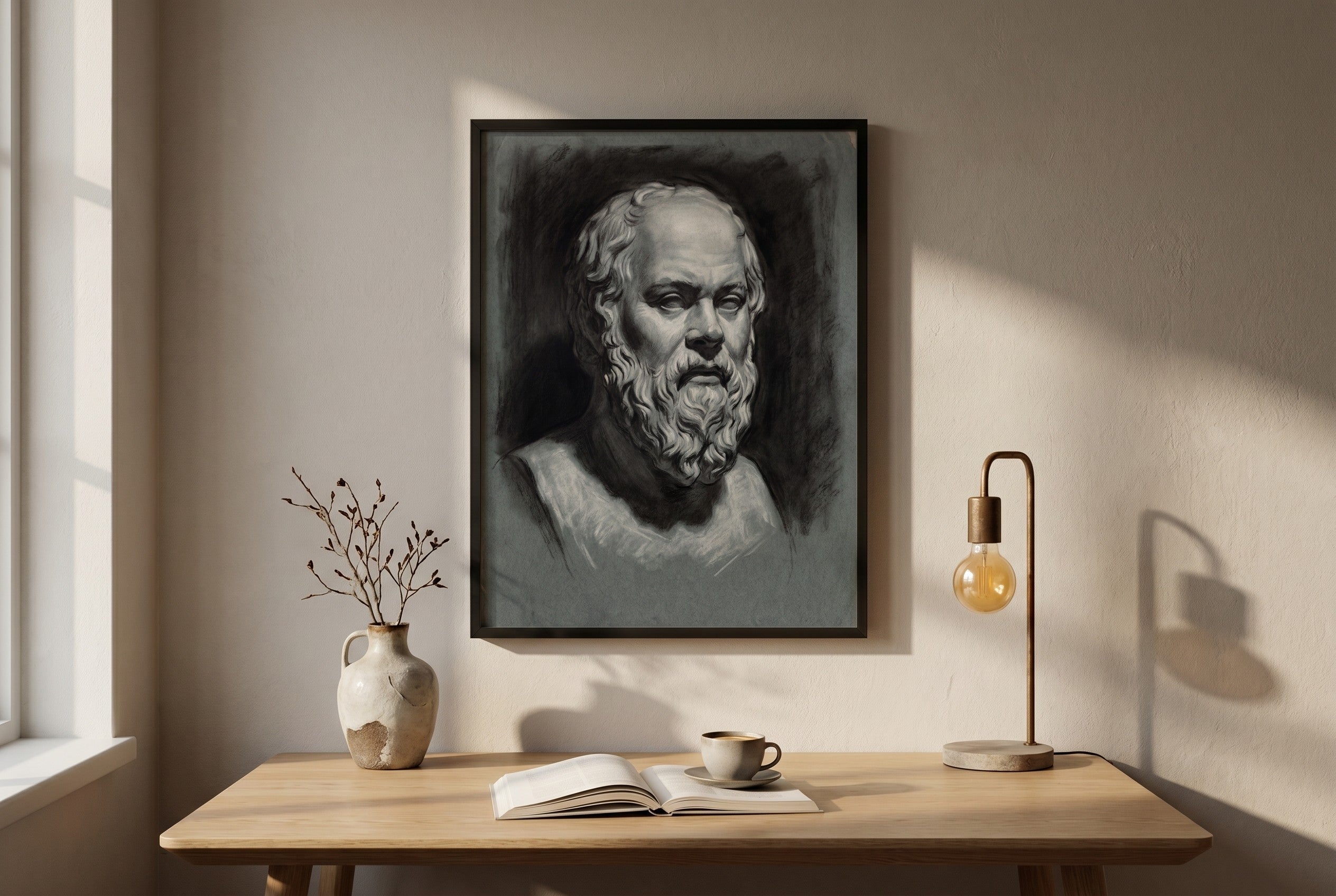 Buste fine-art print styled in a room